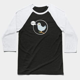 Cute Bird saying hello cartoon design Baseball T-Shirt